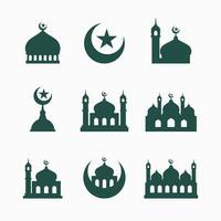 islamic moskéer silhuetter vektor illustration, ramadan bakgrund platt stil