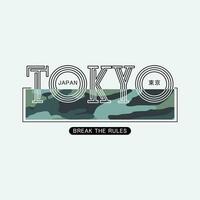 tokyo grafisk t-shirt och kläddesign vektor