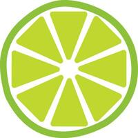 Scheibe von frisch Grün Zitrone Sommer. frisch Zitrone Früchte vektor