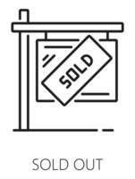 verklig egendom ikon, hus såld tecken för Hem försäljning vektor