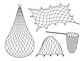 Kiemennetz oder Kieme und Fisch fangen, Unterseite Netz, Angeln vektor