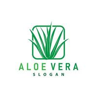 Aloe vera Logo Design einfach Illustration Gesundheit Kräuter- Pflanze Gras vektor