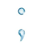 flytande vatten semikolon tecken med vatten- artisteri vektor
