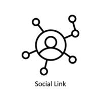 social länk vektor översikt ikon design illustration. företag och förvaltning symbol på vit bakgrund eps 10 fil