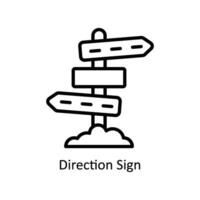 Richtung Zeichen Vektor Gliederung Symbol Design Illustration. Geschäft und Verwaltung Symbol auf Weiß Hintergrund eps 10 Datei