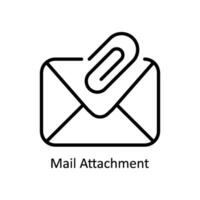 Mail Anhang Vektor Gliederung Symbol Design Illustration. Geschäft und Verwaltung Symbol auf Weiß Hintergrund eps 10 Datei