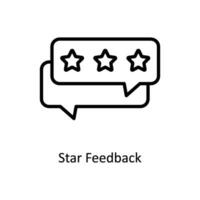 stjärna respons vektor översikt ikon design illustration. företag och förvaltning symbol på vit bakgrund eps 10 fil