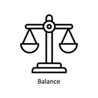 Balance Vektor Gliederung Symbol Design Illustration. Geschäft und Verwaltung Symbol auf Weiß Hintergrund eps 10 Datei