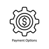 betalning alternativ vektor översikt ikon design illustration. företag och förvaltning symbol på vit bakgrund eps 10 fil