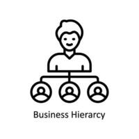 företag hierarki vektor översikt ikon design illustration. företag och förvaltning symbol på vit bakgrund eps 10 fil
