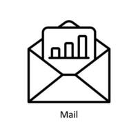 Mail Vektor Gliederung Symbol Design Illustration. Geschäft und Verwaltung Symbol auf Weiß Hintergrund eps 10 Datei
