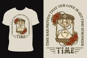 illustration antik timglas med djup menande handla om tid och kärlek vektor