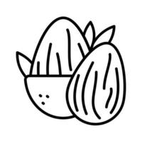schön entworfen Symbol von Mandel im modern Stil, essbar trocken Obst vektor