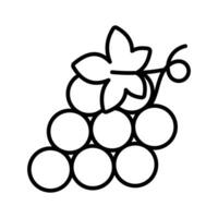 knippa av ljuv bär, ikon av vindruvor, naturlig antioxidant frukt vektor