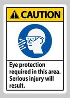 In diesem Bereich ist ein Augenschutz erforderlich, da dies zu schweren Verletzungen führen kann vektor