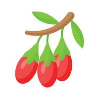 Goji Beeren Vektor Design, Chinesisch Wolfsbeeren Symbol, Lycium barbarum oder Lycium chinense