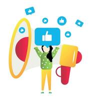 Sozial Medien und Werbung Illustration vektor