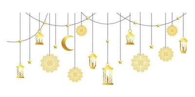 Ramadan kareem golden Linie Illustration Rand vektor