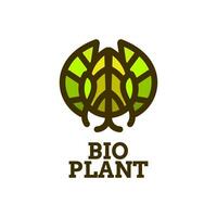 bio Pflanze Natur Logo Konzept Design Illustration vektor