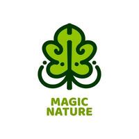 Magie Blatt Natur Logo Konzept Design Illustration vektor