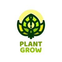 wachsen Pflanze Natur Logo Konzept Design Illustration vektor