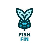 Blau Fischschwanz Flosse Tier Logo Konzept Design Illustration vektor