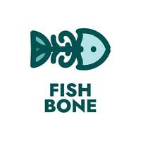 fisk ben djur- logotyp begrepp design illustration vektor