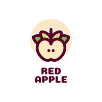 röd äpple juice frukt logotyp begrepp design illustration vektor