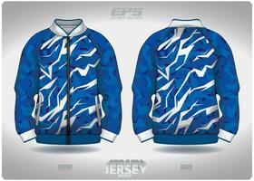 eps jersey sporter skjorta vektor.vit blixt- i blå rök mönster design, illustration, textil- bakgrund för sporter lång ärm Tröja vektor