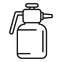 utomhus- spray flaska ikon översikt vektor. finfördelare tvätta hand vektor