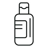 weiblich Shampoo Flasche Symbol Gliederung Vektor. Kosmetologie Farbe vektor