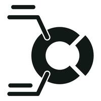 Aufzeichnung behalten Kuchen Diagramm Symbol einfach Vektor. System Datei vektor