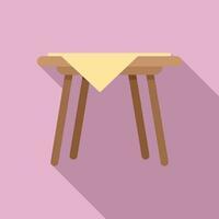 Picknick Tabelle Symbol eben Vektor. Aussicht oben Zuhause vektor