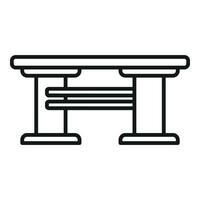 picknick trä tabell ikon översikt vektor. Hem möbel vektor
