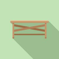 enkel trä tabell ikon platt vektor. picknick trä- Utrustning vektor