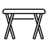 Metall draussen Tabelle Symbol Gliederung Vektor. Garten Terrasse vektor