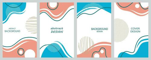 modernes abstraktes cover-set, minimales cover-design. bunter geometrischer Hintergrund, Vektorillustration. vektor