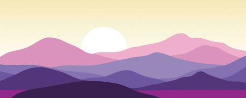 Berg Farben, durchscheinend Wellen, Sonnenuntergang, abstrakt Glas Formen, modern Hintergrund, Design Vektor Illustration