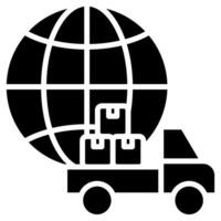 global liefern Kette Symbol Linie Vektor Illustration