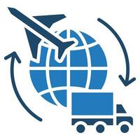 global Logistik Symbol Linie Vektor Illustration