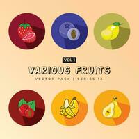 frukt och grönsaker hand dragen vektor uppsättning - samling av frukt och bär