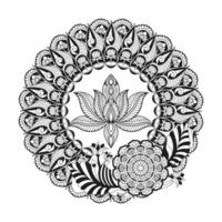 Erwachsene isoliert Lotus Mandala Färbung Buch Seite zum kdp Buch Innere vektor