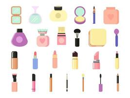 kosmetika vektor illustration uppsättning, lämplig för design av kosmetisk Produkter, smink konstnärer, kosmetisk butiker, hud vård, och skönhet workshops