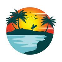 tropisch Sommer- Strand Logo Vektor Illustration