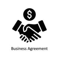 företag avtal vektor fast ikon design illustration. företag och förvaltning symbol på vit bakgrund eps 10 fil
