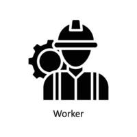 arbetstagare vektor fast ikon design illustration. företag och förvaltning symbol på vit bakgrund eps 10 fil