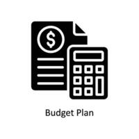 budget planen vektor fast ikon design illustration. företag och förvaltning symbol på vit bakgrund eps 10 fil