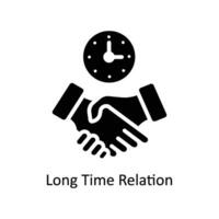 lång tid relation vektor fast ikon design illustration. företag och förvaltning symbol på vit bakgrund eps 10 fil