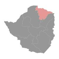 Masonaland zentral Provinz Karte, administrative Aufteilung von Zimbabwe. Vektor Illustration.