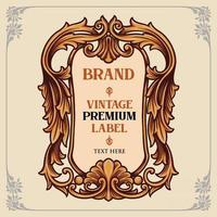 Vintage-Premium-Label mit Ornamenten vektor